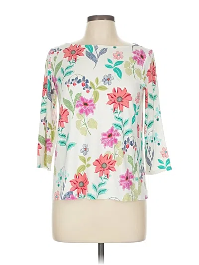 Pre-owned Jjill 3/4 Sleeve T-shirt In White