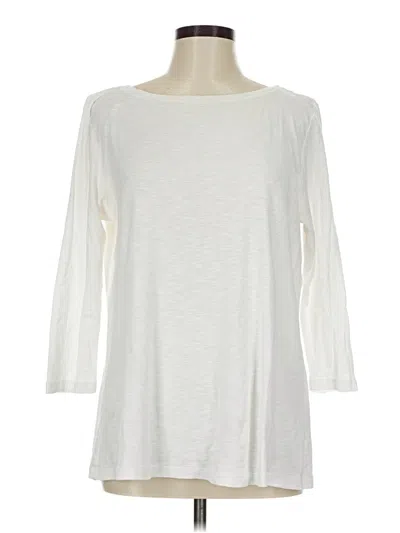 Pre-owned Jjill 3/4 Sleeve T-shirt In White