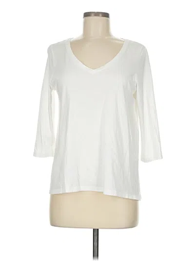 Pre-owned Jjill 3/4 Sleeve T-shirt In White