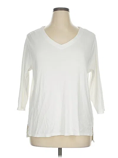 Pre-owned Jjill 3/4 Sleeve T-shirt In White