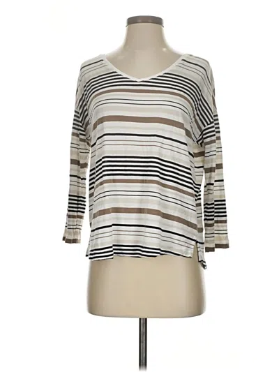 Pre-owned Jjill 3/4 Sleeve T-shirt In White