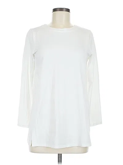 Pre-owned Jjill 3/4 Sleeve T-shirt In White