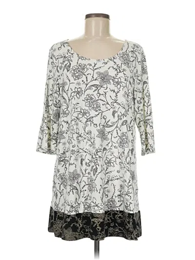 Pre-owned Jjill 3/4 Sleeve T-shirt In White