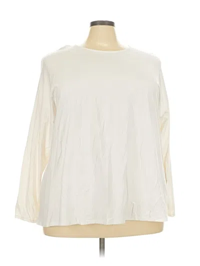 Pre-owned Jjill 3/4 Sleeve T-shirt In White