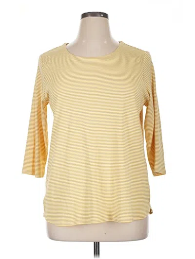 Pre-owned Jjill 3/4 Sleeve T-shirt In Yellow