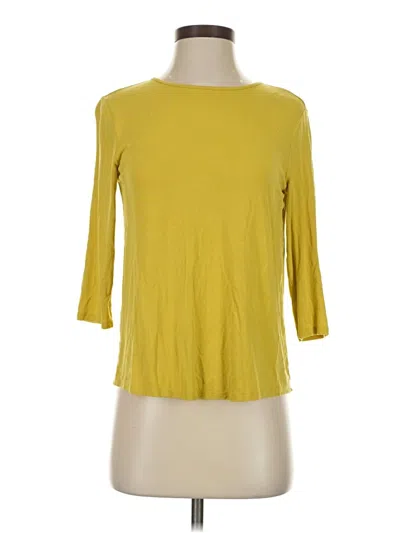 Pre-owned Jjill 3/4 Sleeve T-shirt In Yellow