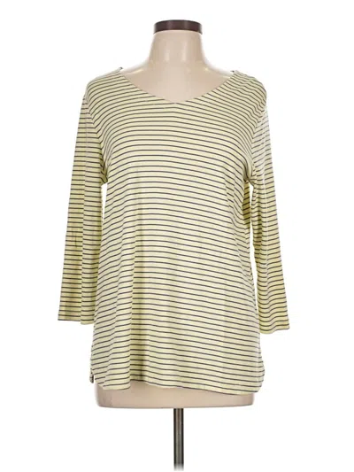 Pre-owned Jjill 3/4 Sleeve T-shirt In Yellow