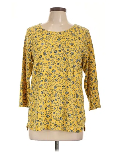 Pre-owned Jjill 3/4 Sleeve T-shirt In Yellow
