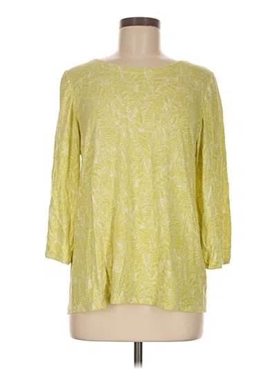 Pre-owned Jjill 3/4 Sleeve T-shirt In Yellow