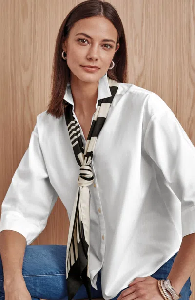 Jjill Angled Oblong Scarf In Black/cream