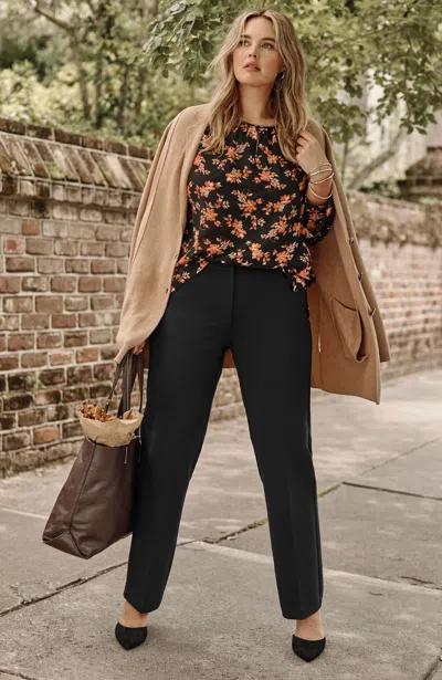 Jjill J.jill Angled-pockets Straight-leg Pants In Black