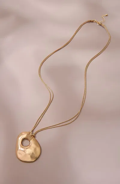 Jjill J.jill Artisanal Metal Pendant In Gold