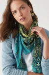 Jjill J.jill Artisanal Paisley Square Scarf In Blue Topaz Multi