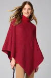 Jjill J.jill Asymmetric Knit Poncho In Crimson Multi