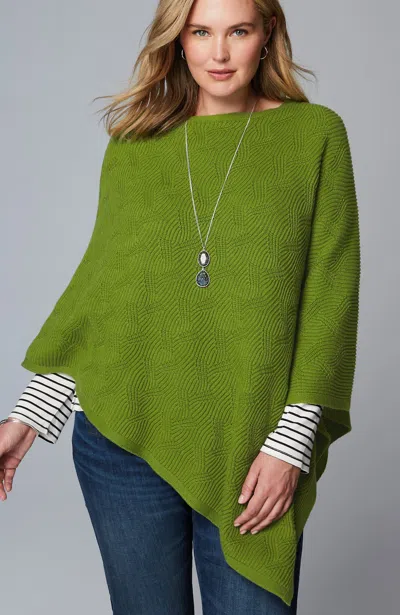 Jjill J.jill Asymmetric Knit Poncho In Peridot