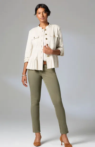 Jjill J.jill Authentic Fit Slim-leg Jeans In Light Dusty Olive