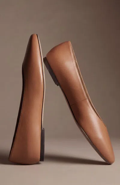 Jjill Bea Square-toe Ballet Flats In Brown