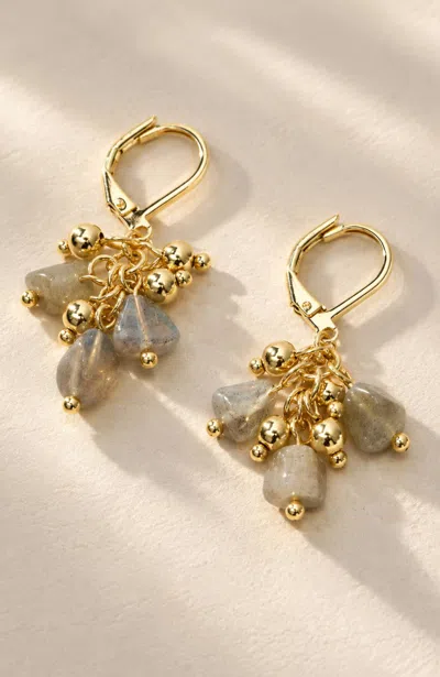Jjill Beaded Cluster Earrings In Green Multi