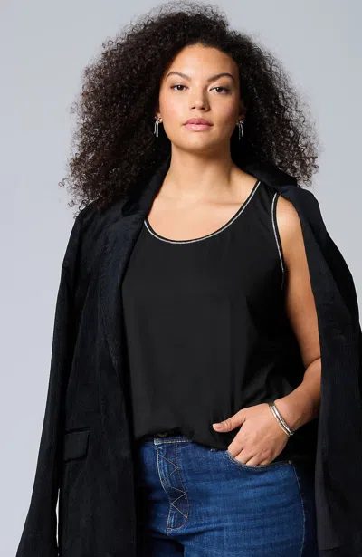 Jjill J.jill Beaded-trim Tank In Black