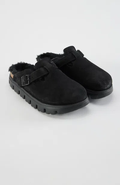 Jjill J.jill Birkenstock® Boston Chunky Shearling Clogs In Black