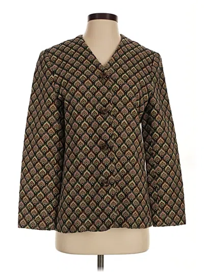 Pre-owned Jjill Blazer Jacket In Brown