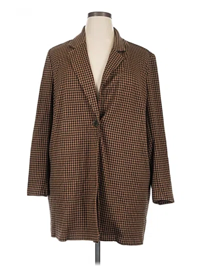 Pre-owned Jjill Blazer Jacket In Brown