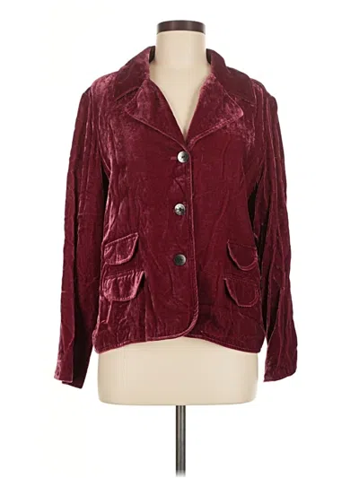 Pre-owned Jjill Blazer Jacket In Burgundy