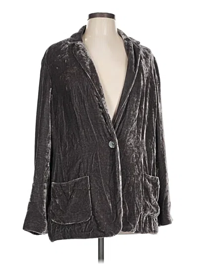 Pre-owned Jjill Blazer Jacket In Gray