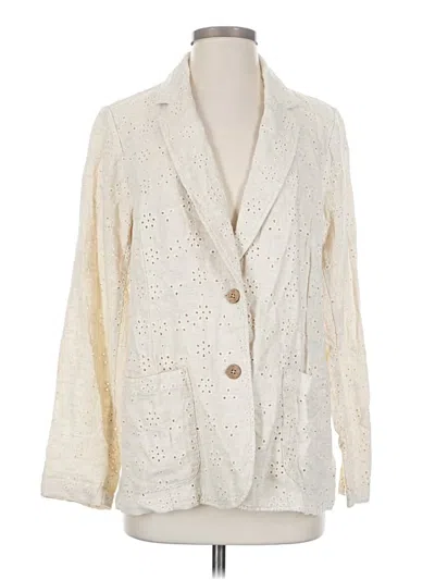 Pre-owned Jjill Blazer Jacket In Ivory