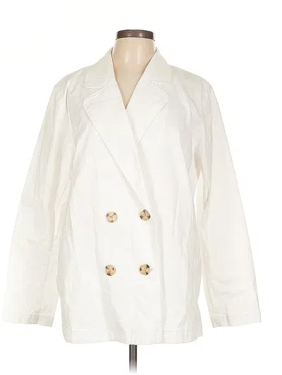 Pre-owned Jjill Blazer Jacket In White
