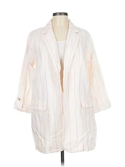 Pre-owned Jjill Blazer Jacket In White