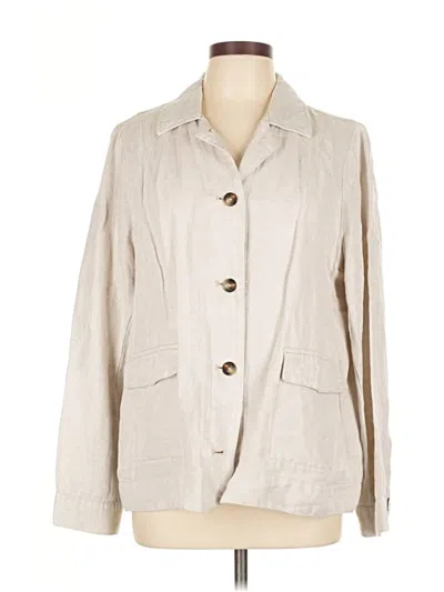 Pre-owned Jjill Blazer Jacket In White
