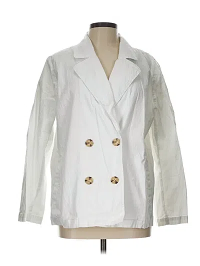 Pre-owned Jjill Blazer Jacket In White
