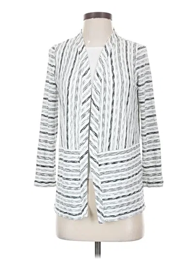 Pre-owned Jjill Blazer Jacket In White