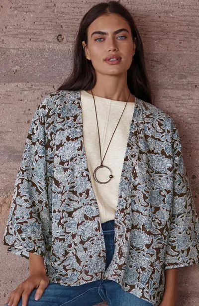 Jjill Block-printed Jacket In Walnut Multi
