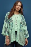 Jjill J.jill Blossoming Paisley Soft Jacket In Seafoam Green Multi