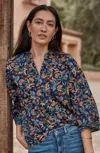 Jjill J.jill Border-printed A-line Top In Blue