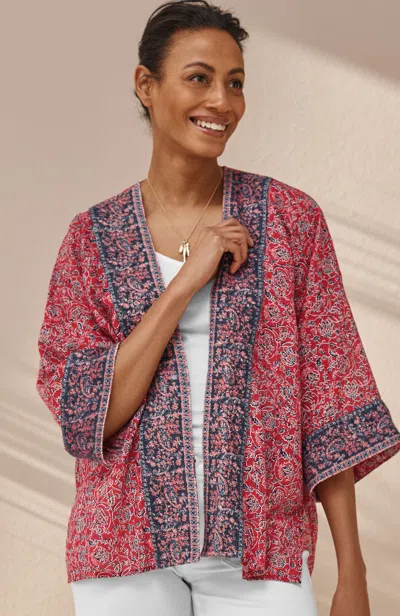 Jjill Bordered Jacobean Soft Jacket In Pink