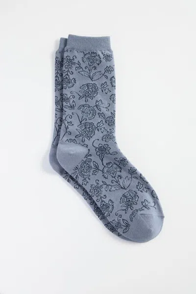 Jjill J.jill Botanical Garden Crew Socks In Blue