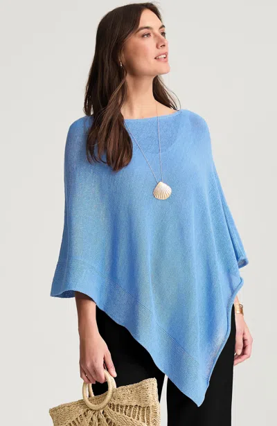Jjill Breezy Knit Poncho In Transparent