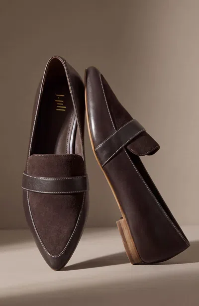 Jjill Brielle Suede & Leather Flats In Molasses