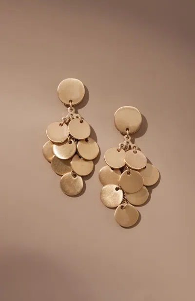 Jjill J.jill Brushed-metal Cascading Earrings In Goldtone