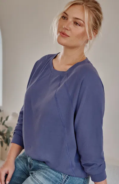 Jjill J.jill Brushed Soft-luxe Seamed Top In Majestic Blue