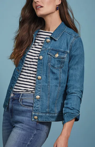 Jjill J.jill Button-front Denim Jacket In Gramercy Wash