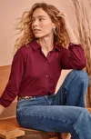 Jjill J.jill Button-front Knit Shirt In Vermilion