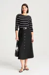 Jjill Button-front Maxi Skirt In Black