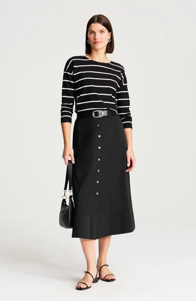 Jjill Button-front Maxi Skirt In Black