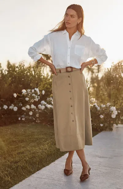 Jjill Button-front Maxi Skirt In Brown