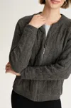 Jjill J.jill Cabled Sweater-jacket In Gray