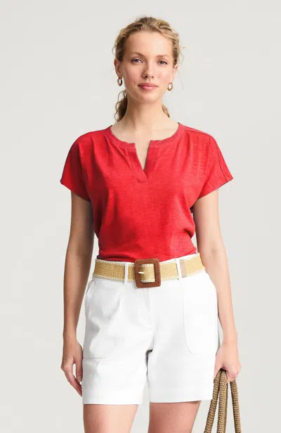 Jjill Cap-sleeve Tee Shirt In Red